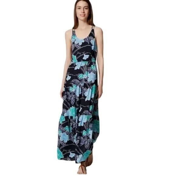 Ann Taylor‎ LOFT Floral Tiered Strappy Maxi Dress Size 2 - Picture 1 of 6